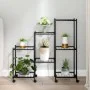 Black iron flower stand with wheels 83x25x83.5 cm by vidaXL, Pot stands - Ref: Foro24-343130, Price: 52,77 €, Discount: %