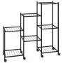 Black iron flower stand with wheels 83x25x83.5 cm by vidaXL, Pot stands - Ref: Foro24-343130, Price: 52,77 €, Discount: %