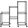 Black iron flower stand with wheels 83x25x83.5 cm by vidaXL, Pot stands - Ref: Foro24-343130, Price: 52,77 €, Discount: %