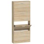 Shoe cabinet made of plywood in oak color, measuring 59x17x150 cm. by vidaXL, Shoe racks and shoe organizers - Ref: Foro24-34...