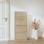 Shoe cabinet made of plywood in oak color, measuring 59x17x150 cm. by vidaXL, Shoe racks and shoe organizers - Ref: Foro24-34...