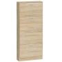 Shoe cabinet made of plywood in oak color, measuring 59x17x150 cm. by vidaXL, Shoe racks and shoe organizers - Ref: Foro24-34...