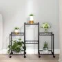 Soporte para flores con ruedas hierro negro 83x25x63,5 cm de vidaXL, Soportes para macetas - Ref: Foro24-343126, Precio: 45,5...