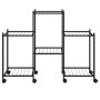 Schwarzer Blumenständer aus Eisen mit Rädern 83x25x63,5 cm von vidaXL, Topfständer - Ref: Foro24-343126, Preis: 46,31 €, Raba...