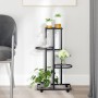 Blumenständer 4 Höhen und Räder aus schwarzem Eisen 44x23x80 cm von vidaXL, Topfständer - Ref: Foro24-343115, Preis: 36,86 €,...