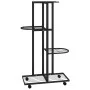Flower stand 4 heights and wheels black iron 44x23x80 cm by vidaXL, Pot stands - Ref: Foro24-343115, Price: 36,22 €, Discount: %