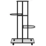 Blumenständer 4 Höhen und Räder aus schwarzem Eisen 44x23x80 cm von vidaXL, Topfständer - Ref: Foro24-343115, Preis: 36,22 €,...