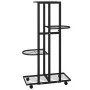Flower stand 4 heights and wheels black iron 44x23x80 cm by vidaXL, Pot stands - Ref: Foro24-343115, Price: 36,22 €, Discount: %