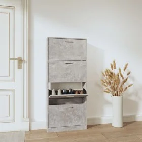 Schuhschrank aus grauem Beton-Sperrholz 59x17x150 cm. von vidaXL, Schuhregale und Schuhorganisatoren - Ref: Foro24-342521, Pr...