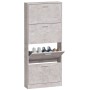 Mueble zapatero madera contrachapada gris hormigón 59x17x150 cm by vidaXL, Shoe racks and shoe organizers - Ref: Foro24-34252...