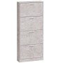 Mueble zapatero madera contrachapada gris hormigón 59x17x150 cm by vidaXL, Shoe racks and shoe organizers - Ref: Foro24-34252...