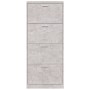Mueble zapatero madera contrachapada gris hormigón 59x17x150 cm by vidaXL, Shoe racks and shoe organizers - Ref: Foro24-34252...