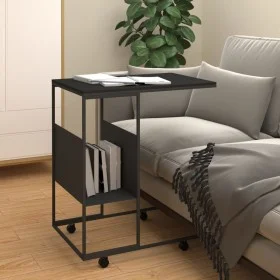 Side table with black engineered wood wheels 55x36x63.5 cm by vidaXL, Coffee table - Ref: Foro24-343109, Price: 40,00 €, Disc...