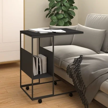 Side table with black engineered wood wheels 55x36x63.5 cm by vidaXL, Coffee table - Ref: Foro24-343109, Price: 40,00 €, Disc...