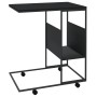Beistelltisch mit Rädern schwarz Holzwerkstoff 55x36x63,5 cm von vidaXL, Couchtisch - Ref: Foro24-343109, Preis: 40,69 €, Rab...