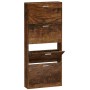 Schuhschrank aus geräucherter Eichen-Sperrholz 59x17x150 cm. von vidaXL, Schuhregale und Schuhorganisatoren - Ref: Foro24-342...