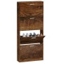 Schuhschrank aus geräucherter Eichen-Sperrholz 59x17x150 cm. von vidaXL, Schuhregale und Schuhorganisatoren - Ref: Foro24-342...