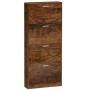 Schuhschrank aus geräucherter Eichen-Sperrholz 59x17x150 cm. von vidaXL, Schuhregale und Schuhorganisatoren - Ref: Foro24-342...