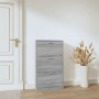 Mueble zapatero madera contrachapada gris Sonoma 59x17x108 cm