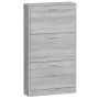 Mueble zapatero madera contrachapada gris Sonoma 59x17x108 cm