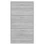 Mueble zapatero madera contrachapada gris Sonoma 59x17x108 cm