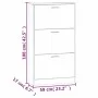 Schuhschrank aus grauem Sonoma-Sperrholz, 59 x 17 x 108 cm von vidaXL, Schuhregale und Schuhorganisatoren - Ref: Foro24-34253...