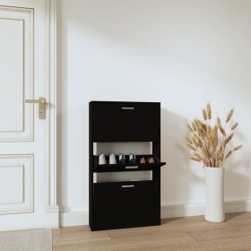 Mueble zapatero madera contrachapada negro 59x17x108 cm by vidaXL, Shoe racks and shoe organizers - Ref: Foro24-342528, Price...