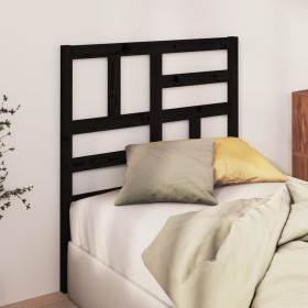 Solid black pine wood bed headboard 106x4x104 cm by vidaXL, Headboards and footboards - Ref: Foro24-818179, Price: 42,14 €, D...