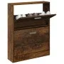 Mueble zapatero madera contrachapada roble ahumado 59x17x81 cm de vidaXL, Zapateros y organizadores de calzado - Ref: Foro24-...