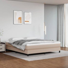 Cama box spring con colchón cuero sintético capuchino 180x200cm en Camas y somieres | Comprar online en Foro24