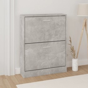 Schuhschrank aus grauem Sperrholz in Betonoptik, 59x17x81 cm. von vidaXL, Schuhregale und Schuhorganisatoren - Ref: Foro24-34...