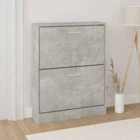Schuhschrank aus grauem Sperrholz in Betonoptik, 59x17x81 cm. von vidaXL, Schuhregale und Schuhorganisatoren - Ref: Foro24-34...