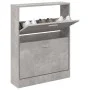 Schuhschrank aus grauem Sperrholz in Betonoptik, 59x17x81 cm. von vidaXL, Schuhregale und Schuhorganisatoren - Ref: Foro24-34...