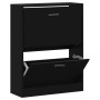 Black plywood shoe cabinet 63x24x81 cm by vidaXL, Shoe racks and shoe organizers - Ref: Foro24-342558, Price: 85,52 €, Discou...