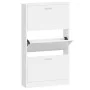 Schuhschrank aus glänzend weißem Sperrholz, 59 x 17 x 108 cm von vidaXL, Schuhregale und Schuhorganisatoren - Ref: Foro24-342...