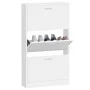 Schuhschrank aus glänzend weißem Sperrholz, 59 x 17 x 108 cm von vidaXL, Schuhregale und Schuhorganisatoren - Ref: Foro24-342...