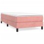 Cama box spring con colchón terciopelo rosa 80x200 cm