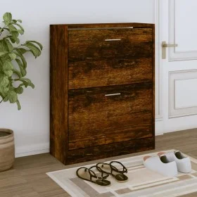 Schuhschrank aus geräucherter Eichen-Sperrholzplatte 63x24x81 cm. von vidaXL, Schuhregale und Schuhorganisatoren - Ref: Foro2...