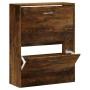 Schuhschrank aus geräucherter Eichen-Sperrholzplatte 63x24x81 cm. von vidaXL, Schuhregale und Schuhorganisatoren - Ref: Foro2...