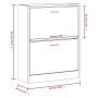 Schuhschrank aus geräucherter Eichen-Sperrholzplatte 63x24x81 cm. von vidaXL, Schuhregale und Schuhorganisatoren - Ref: Foro2...