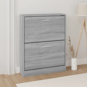 Mueble zapatero madera contrachapada gris Sonoma 59x17x81 cm