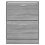 Mueble zapatero madera contrachapada gris Sonoma 59x17x81 cm de vidaXL, Zapateros y organizadores de calzado - Ref: Foro24-34...