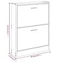 Mueble zapatero madera contrachapada gris Sonoma 59x17x81 cm de vidaXL, Zapateros y organizadores de calzado - Ref: Foro24-34...