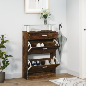 Schuhschrank aus geräucherter Eichen-Sperrholzplatte 63x24x104 cm. von vidaXL, Schuhregale und Schuhorganisatoren - Ref: Foro...