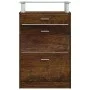 Mueble zapatero madera contrachapada roble ahumado 63x24x104 cm de vidaXL, Zapateros y organizadores de calzado - Ref: Foro24...