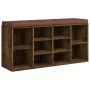 Smoked oak plywood shoe bench 103x30x48 cm by vidaXL, Benches for halls and storage - Ref: Foro24-342612, Price: 95,77 €, Dis...