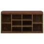 Smoked oak plywood shoe bench 103x30x48 cm by vidaXL, Benches for halls and storage - Ref: Foro24-342612, Price: 95,77 €, Dis...