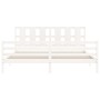 Weißer Massivholzbettrahmen mit Kopfteil 200x200 cm von vidaXL, Betten und Lattenroste - Ref: Foro24-3194137, Preis: 165,04 €...