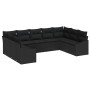 Conjunto de sofá de jardín 9 pcs Negro Poliratán