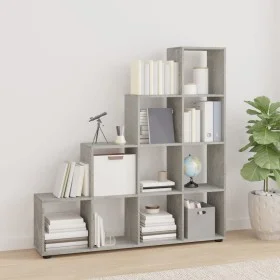 Concrete gray plywood ladder-shaped shelving unit by vidaXL, Bookcases and shelves - Ref: Foro24-342598, Price: 110,93 €, Dis...